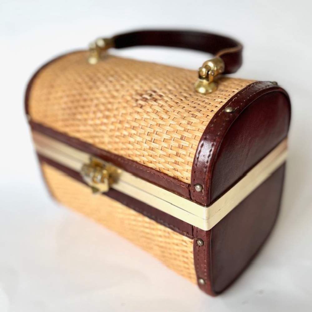 Vintage Leather Wicker Bag | Unique Vintage Handbag |  Forsum
